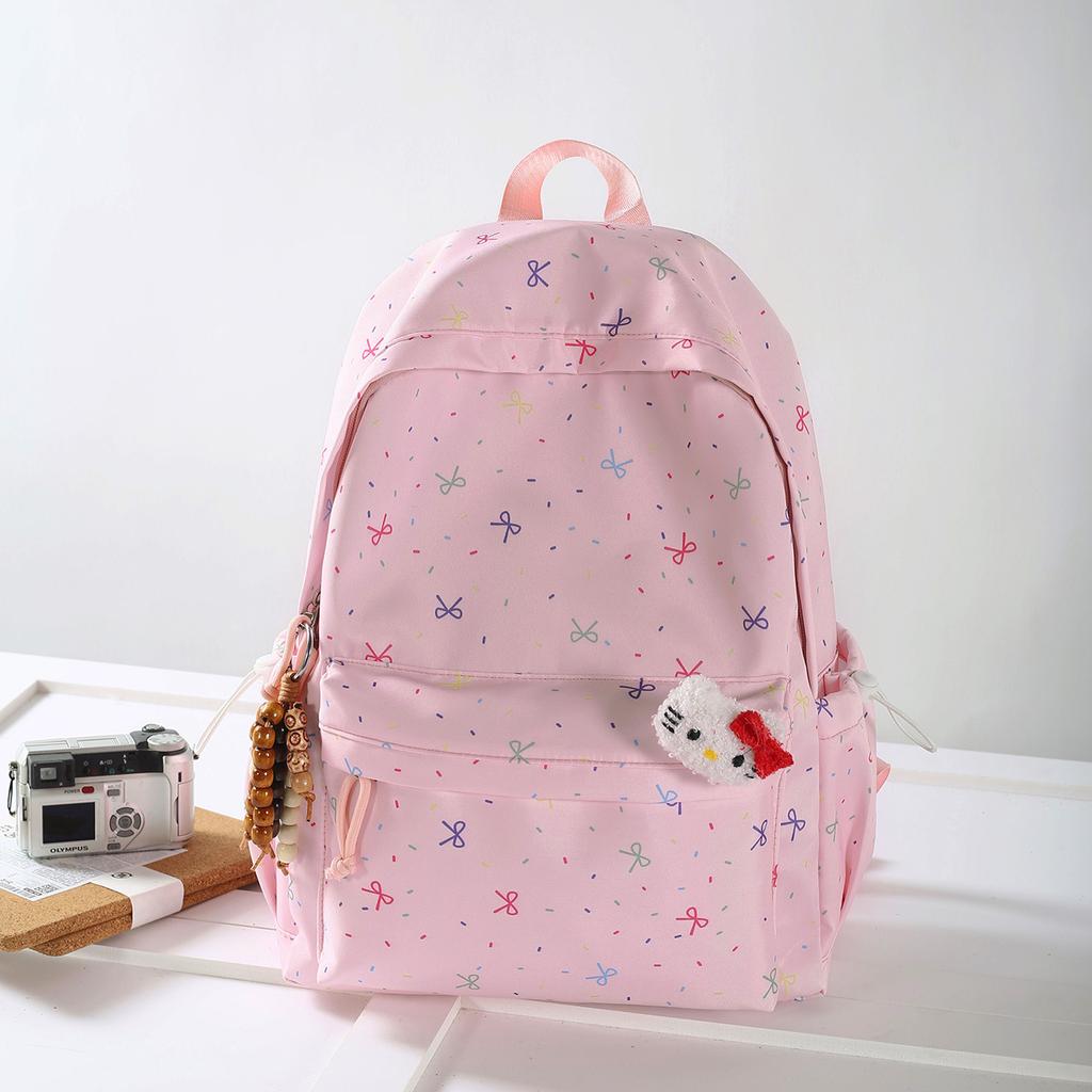 Schoolbag new middle school and college students backpack cartoon printed bow schoolbag girls schoolbag travel backpack