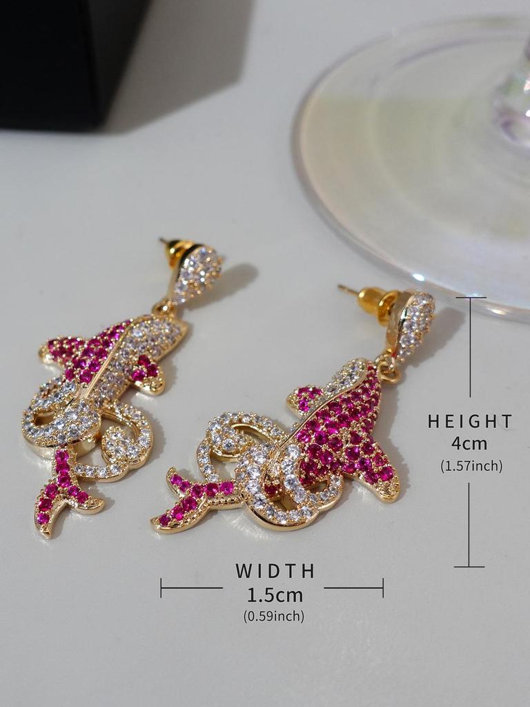 Dolphin Zircon Micro-Pavé Vintage Earrings: Luxurious & Retro High-End Jewelry for Women