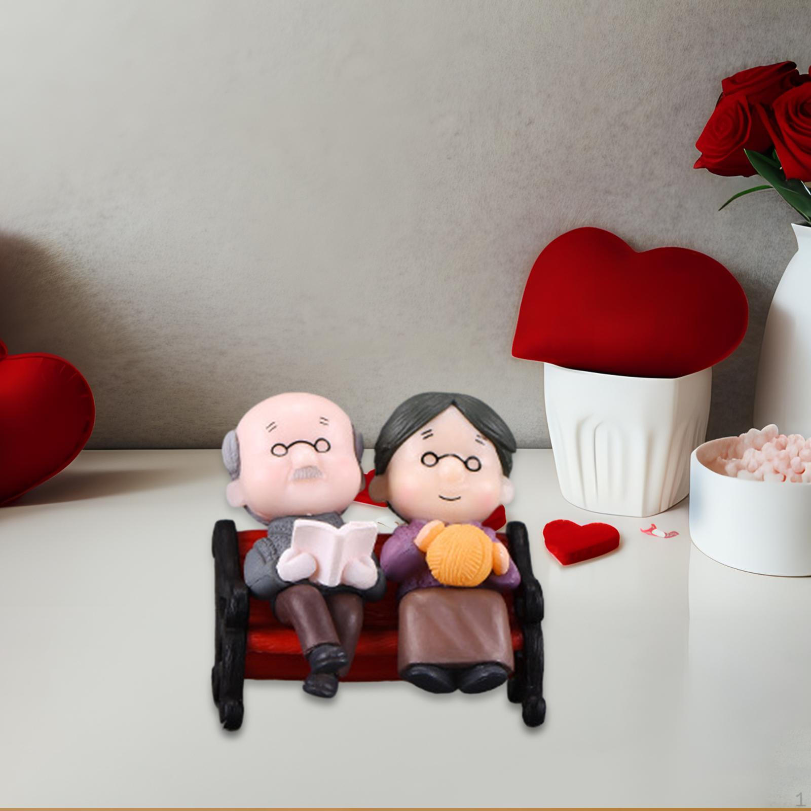 

Очаровательное миниатюрное украшение для пожилой пары — идеальный свадебный подарок для микросада Style A