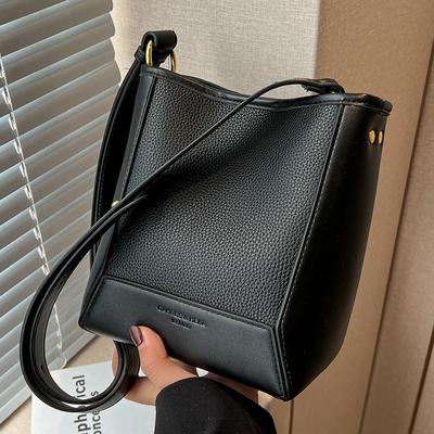 Wysokiej jakości damskie torebki typu bucket na wiosnę i lato, nowa faktura, torby na ramię z PU, luksusowe damskie torby typu crossbody, trendy