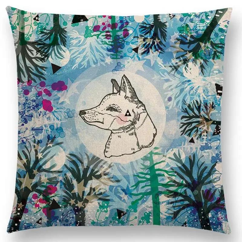 Floral Fantasy Fairy Tale Wonder World Cushion Cover Dreamscape Animals Deer Bird Fox Unicorn Owl Flowers Sofa Throw Pillow Case