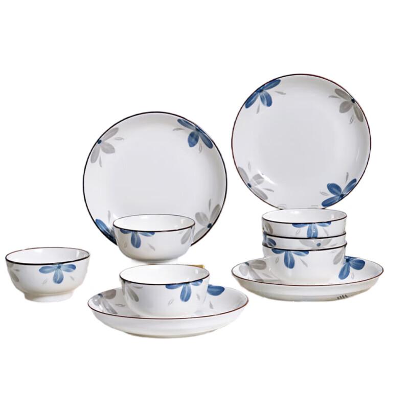 Tang Hui 10-Piece Retro Chinese Ceramic Dinnerware Set
