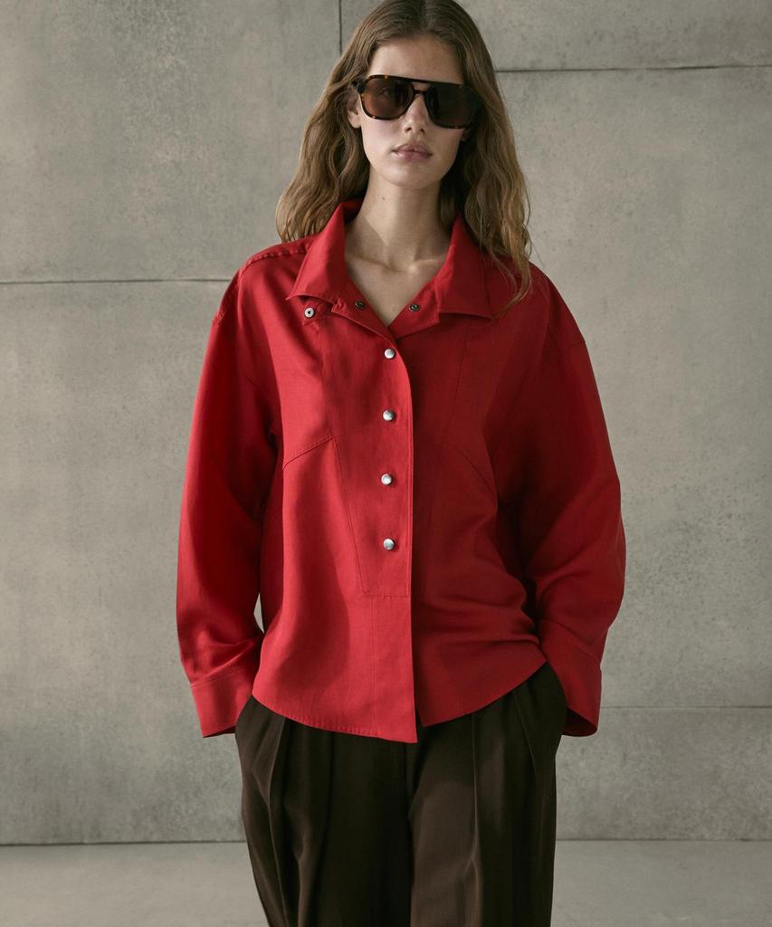 Masimodutti Snap Button Fluid Shirt