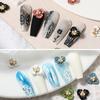 Yousheng 5Pcs Flower Nail Decor Fashionable Stylish Nail Accessories Artificial Pearl Flower Nail Art Stud for Salon