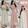 2026 Summer New Maternity Fairy Dress: Simple Round Neck, Loose Fit with Slimming Belt