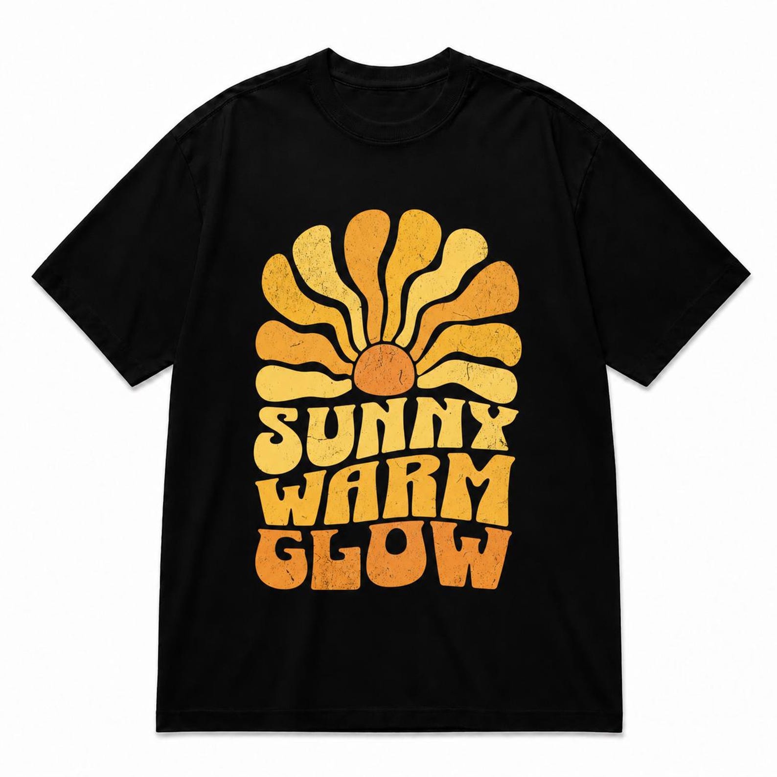 Sunny Warm Glow Retro Beach T-Shirt 2XL