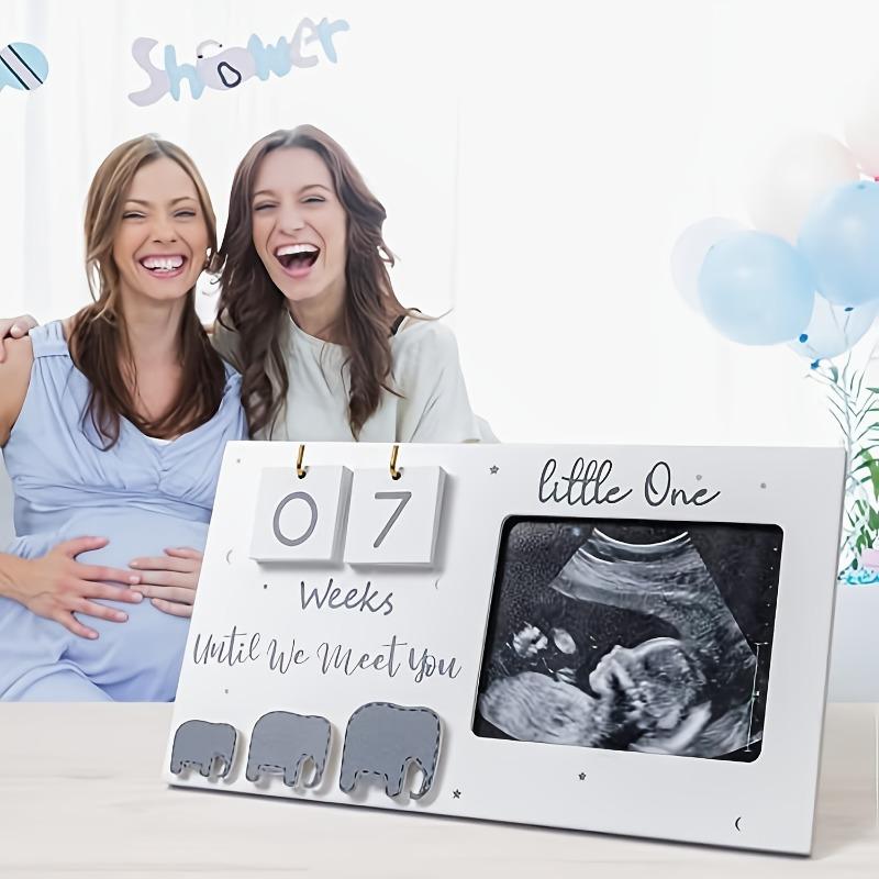 Sonogram Picture Frame, Ultrasound Photo Frame with Baby Countdown Weeks Baby Announcement Nursery Decor Gift for Pregnant Women