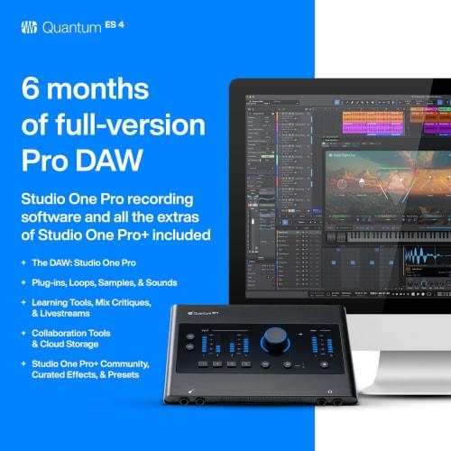 PreSonus Quantum ES 4 4 x 4, 24-bit/192 kHz USB-C Audio Interface with STudio One Pro Software