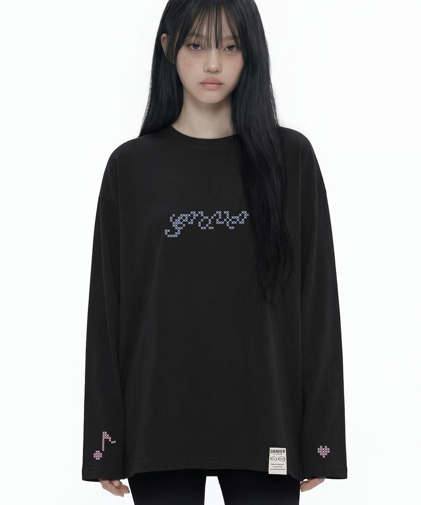 GRAVER [Unisex] Stich Graver Long Sleeve T-Shirt_3Color