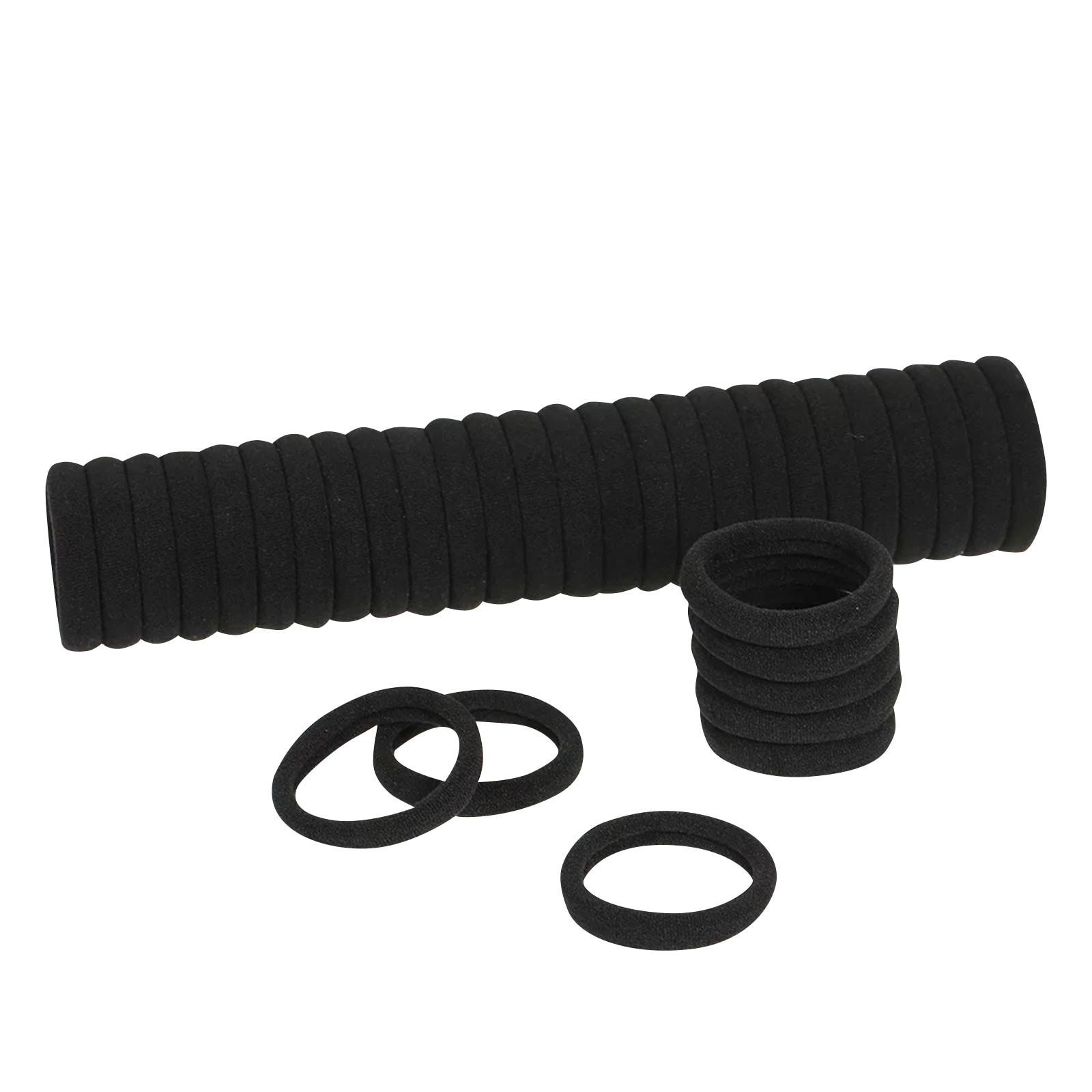 

50 шт., черные, толстые, бесшовные, нескользящие ленты для волос, эластичные завязки, мягкие держатели для хвоста для женщин и девочек One Size чёрный