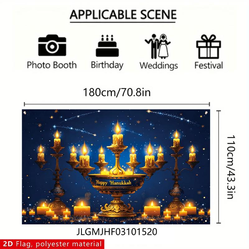 1Pcs Hanukkah Festival Celebration Pattern Decoration Background Religious Backdrop Decorations For Photo Studio Booth Party