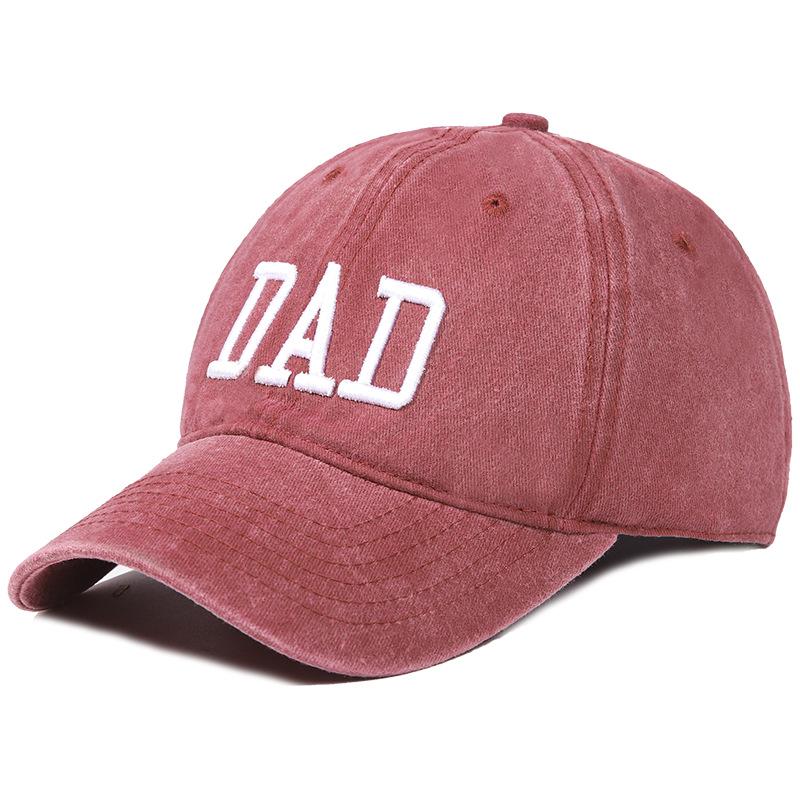 Vintage Washed Cotton Embroidered Dad & Mom Baseball Cap - Casual Duckbill Sun Hat