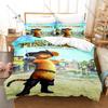 Cartoon PUSS IN BOOTS Bedding Set, Duvet Cover + 2 Pillowcases Vivid Pattern for Home Dorm Daily Use & Collection