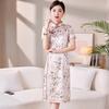 Silk cheongsam  new women's young retro Republic of China small man daily mulberry silk dress