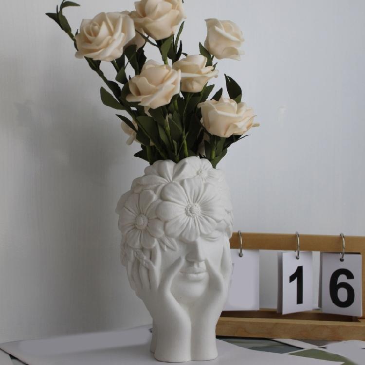 Concrete Vase Silicone Molds DIYs Flowerpot Mould Ornament Making Flower Girl Plaster Epoxy Resin Castings Molds Decors