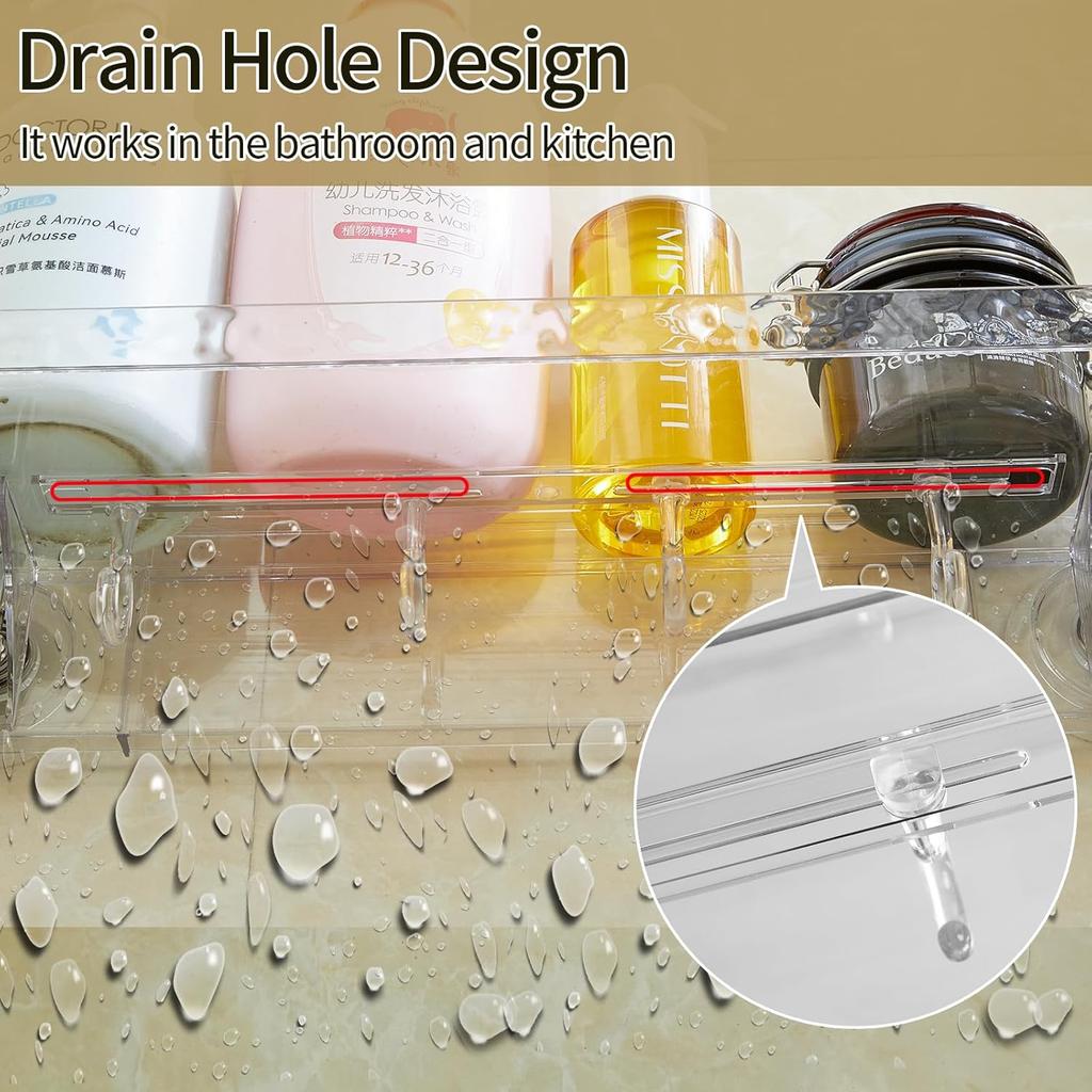 Shower Caddy Bathroom Shelves Corner 2 Pack Bathroom Organizers and Storage with 4 Hooks Bathroom shelves Suction Cup Shower Caddy for Bathroom, Dorm
