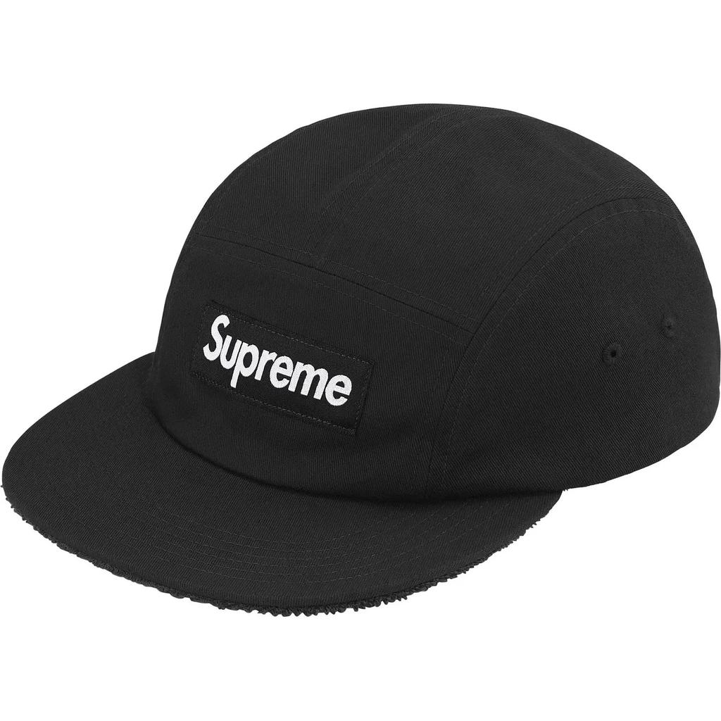 Supreme Gorra de campamento de rizo reversible Negra
