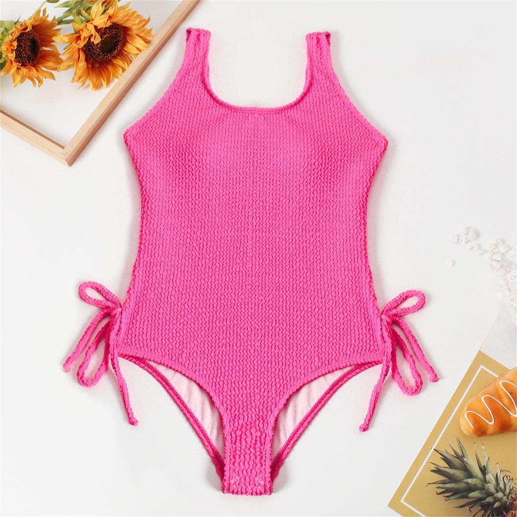 Summer Children's Swimsuit Color Medium And Large Children's One-piece Swimsuit