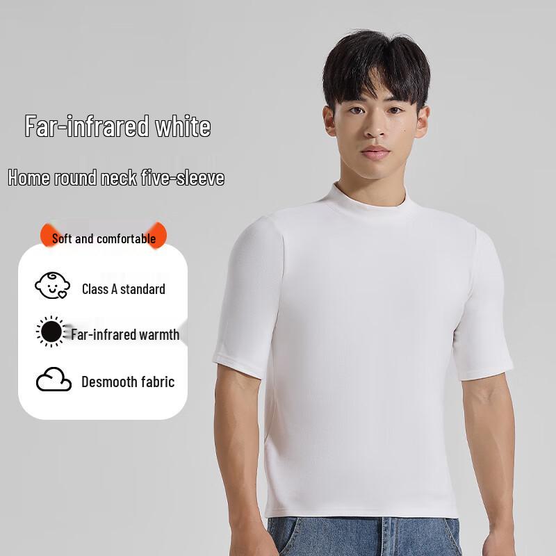 

Мужская трикотажная базовая рубашка с полурукавом и воротником-стойкой XXL