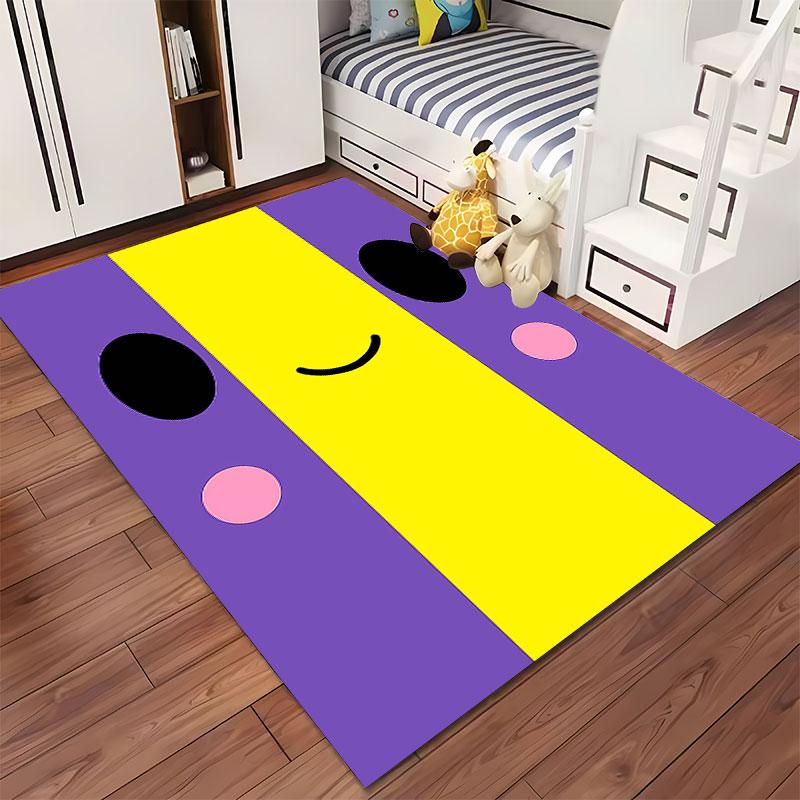 Cute Smiley Face Purple Carpet suitable as a non-slip mat for the living room or bedroom sofa