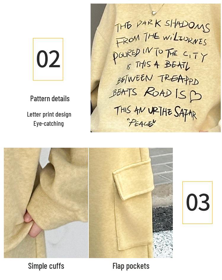 Girls' Korean-Style Sweatshirt & Cargo Pants Set 2025 - Autumn Fashion for Children