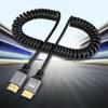 4K 60HZ Micro Mini HDMI TO HDMI Spiral Cable 0.5-2.4M Flexible HDMI-Compatible Spring Cable Extension Male to Male Plug Cable