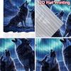 2D FLAT PRINTING 2pcs Curtains (Without Rod) Wolves Howling Under Aurora Print Chic Curtains Versatile Polyester Fabric Curtains