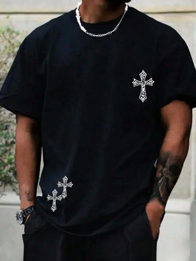 New 100% Cotton High Quality T-shirt Harajuku Summer Hip Hop Men's Fitness Sports Round Neck Top#Color