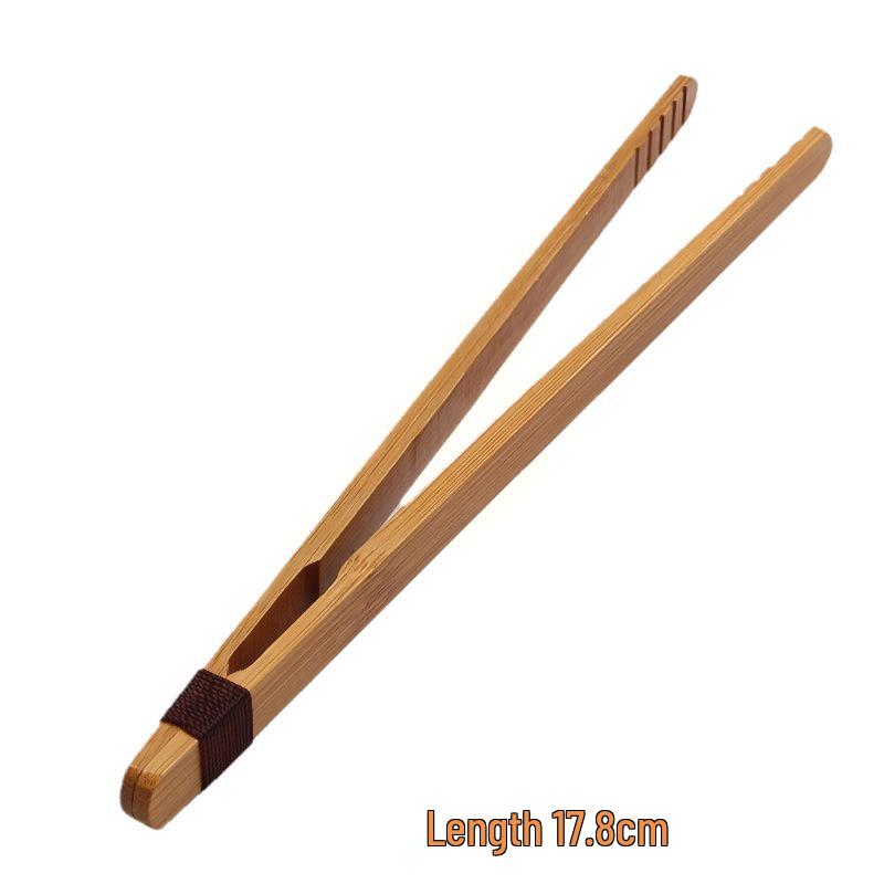 High-Temp Resistant Bamboo Tea Tongs - Portable Travel Tea Set Tweezers & Anti-Scald Cup Clips
