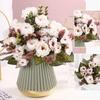 Artificial Flower Living Room Decoration Rose Living Room Mantel Realistic Bouquet Simulation Table Decoration