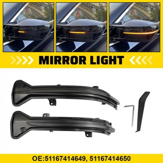 For BMW 5 Series G30 G31 2017-23 LED Side Mirror Sequential Turn Signal Lights A