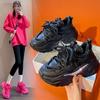High Quality Spring Women Platform Sneakers Chunky Shoes Sport Vulcanized Shoes Female Casual Shoes 8CM Autumn Thick Leather