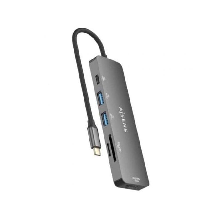 Usb-c dock aisens 6 en 1 usb-c a 1xhdmi 2xusb-a 1xusb-c pd 100w 15cm