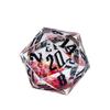 Cusdie 55MM D20 Kostky s ostrými hranami Samolepky švestkových květů 20stranné Kostky Písek v kostce D20 Polyedrické kostky pro RPG Stolní hru D&D Dárek
