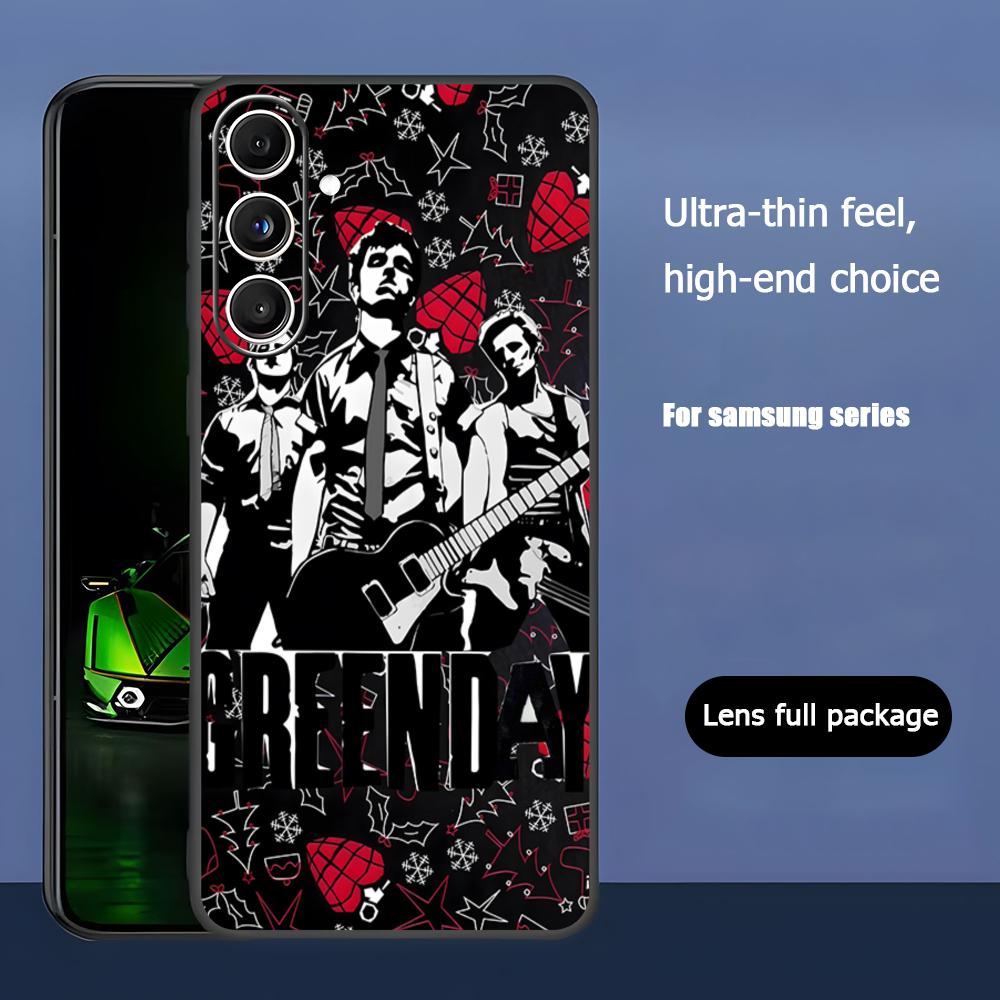 Hot Green Day Band Cool Phone Case For Samsung Galaxy S25 S24 S23 S22 S21 S20 Plus Ultra Note20 Soft Black