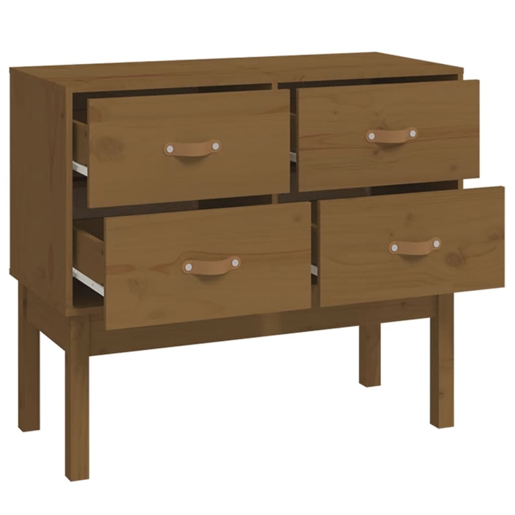 Vidaxl Chest of Drawers, Honey Brown, 90X40X78 Cm, Pine Wood