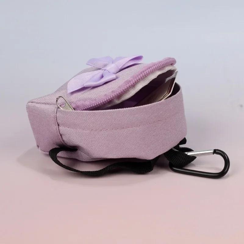 Bow Canvas Coin Purse Fashion Portable Key Purse Coin Earphone Bag Waterproof Small Backpack Girl Heart