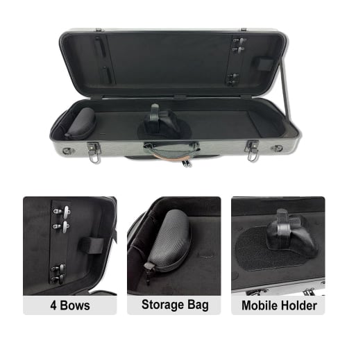 YoungMonic 16-inch Viola Case, Carbon Fiber Hard, Strong and Lightweight, for 15-17 Inch Violas, 2.5kg