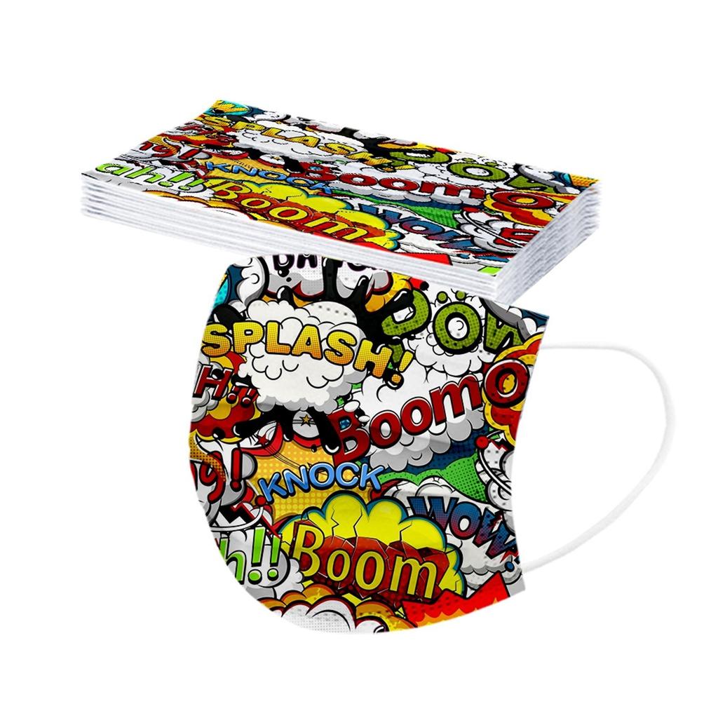 50pcs Kids Outdoor Cartoon Mask Droplet And Fog Prevention Transparent Face