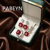 925 Sterling Silver Vintage Temperament Set Nest Cut Orange Zircon Necklace Ring Earrings Ladies Jewelry