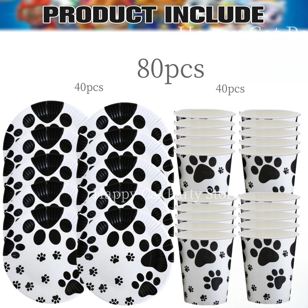 40pepole PAW Patrol Disposable Tableware Set Birthday Party Decor Patrol PAW Paper Plate Cup Kids Girls Favors Party Supplies