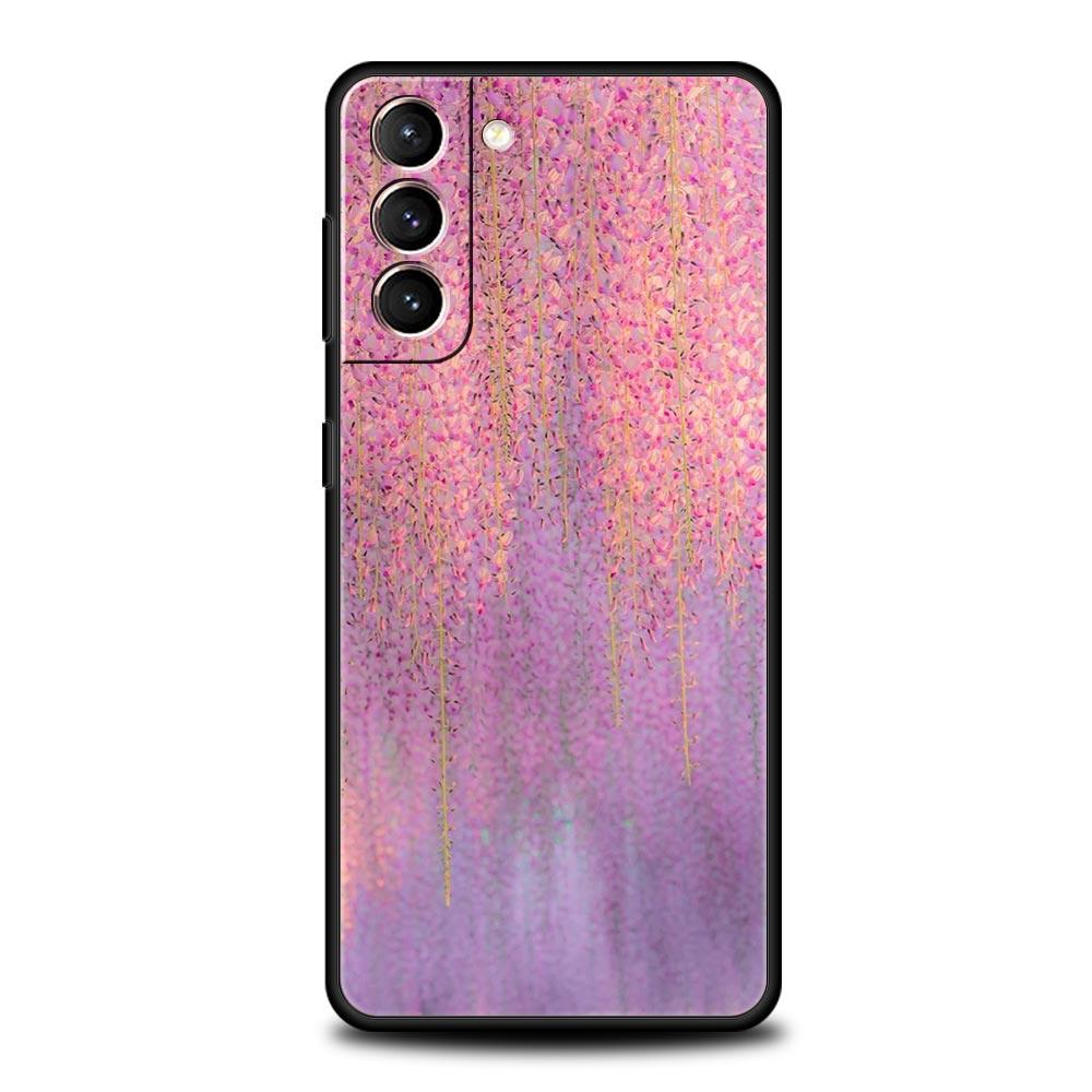 Korean Flower Phone Case for Samsung Galaxy S26 S25 S24 S23 S22 S20 S21 FE Ultra S25 Edge Plus 5G Soft TPU Cover Fundas Capa Bag