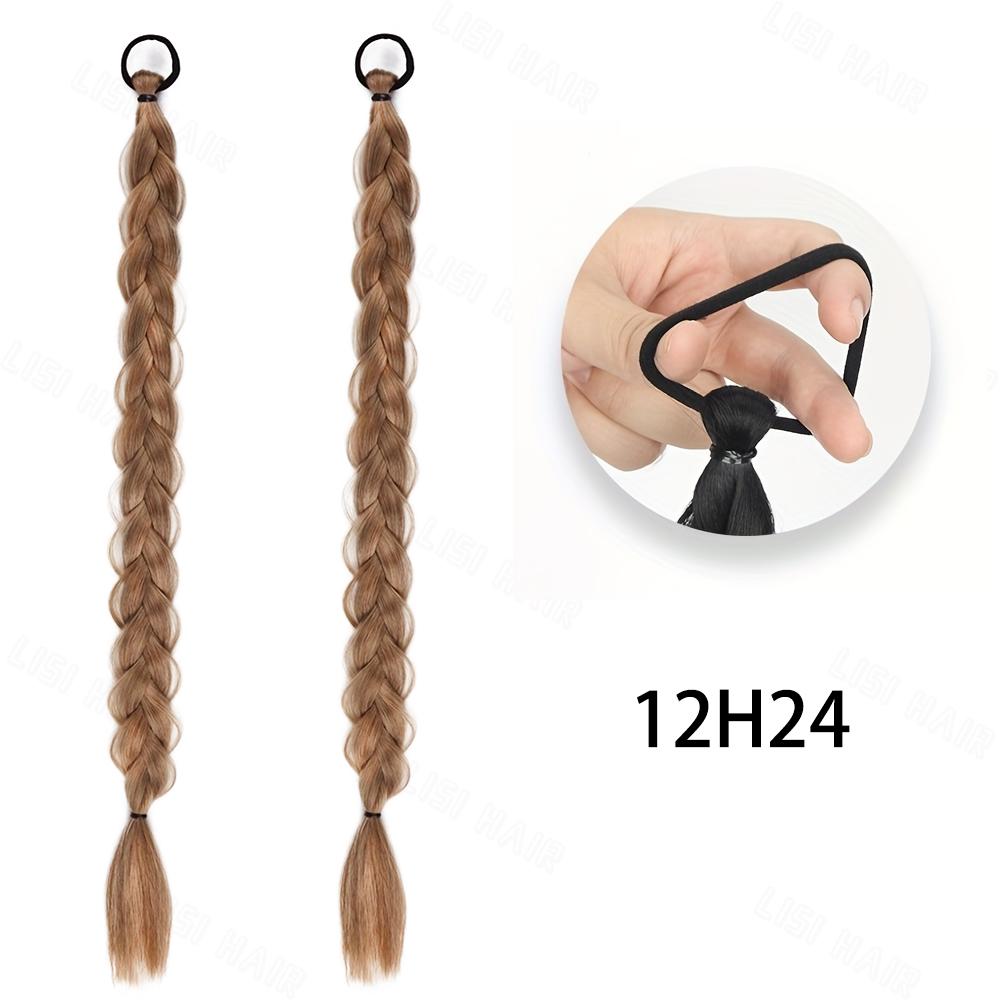 MISS WIG Synthetic With Elastic Band Hair Fiber Extensions Natural Looking  Long Braided Ponytail Hair Accessories For Women Party Daily Use