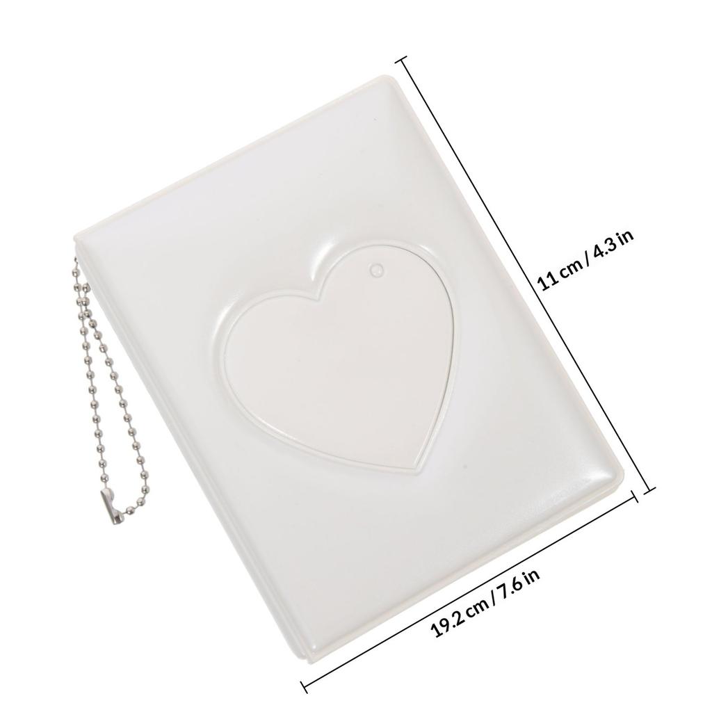 Small Heart Photocard Holder Album Portable Lightweight Photo Book with Transparent Pockets for Women Girls Kids Graduation