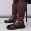 Men’s Motorcycle Boots Western Boots Black Jockey Boots Casual Brown Street Style Cool High Boots Plus Size