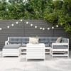 VidaXL Salon de jardin 7 pcs blanc bois de pin massif 3250985