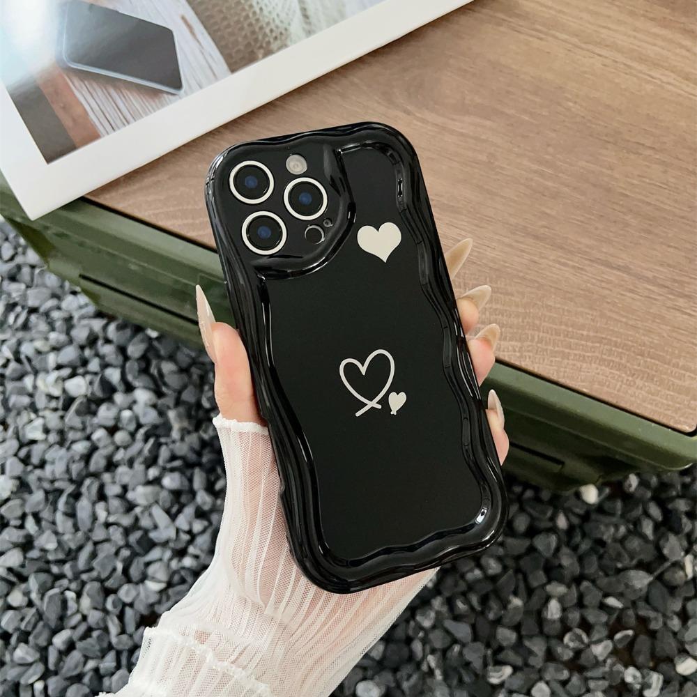 Double Love Heart Pattern Mobile Phone Case Suitable for iPhone 17 16 15 14 13 12 11 Pro/ Max /Plus Anti-fall and Shockproof