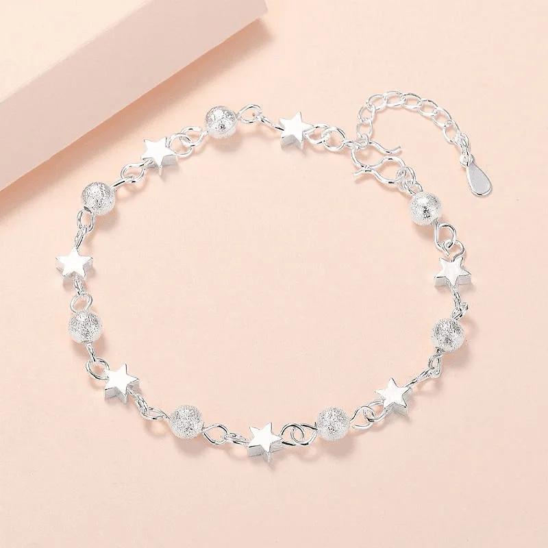 Vintage 925 Sterling Silver Zircon Bracelets For Women Fashion Korean Designer White Crystal Charm Bracelets Party Jewelry Gifts