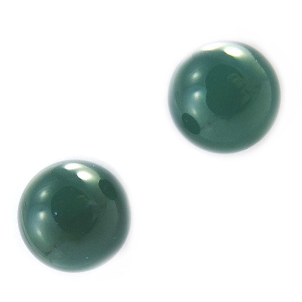Les Trésors De Lily [M6507] - Gold Plated 'Mineralia' Green Agate Earrings - 10 Mm
