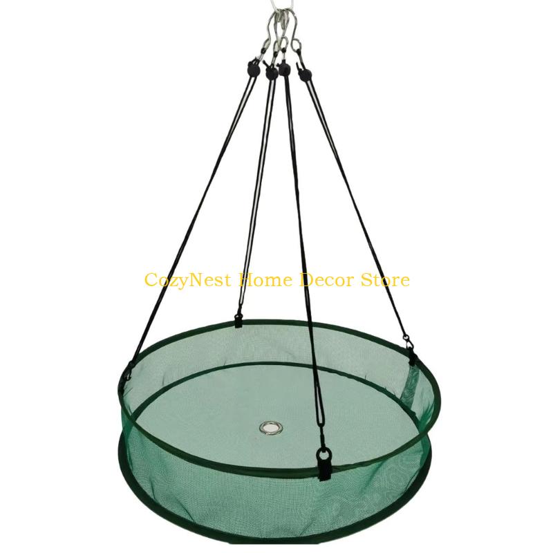 92MF Heavy Duty Hanging Bird Feeder Catcher Tray with Fiberglass Mesh for Outdoor Garden Debris Collecting